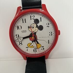 Vintage 1989 Lorus Disney Mickey Mouse Quartz Wall Clock Watch Style (Works)